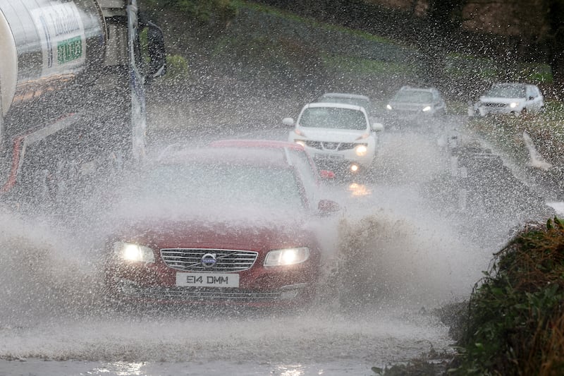 Press Eye - Northern Ireland - 20 October 2024

Storm Ashley making driving conditions treacherous on the Portaferry Road, Newtownards, Co Down. 

Photograph by Declan Roughan / Press Eye