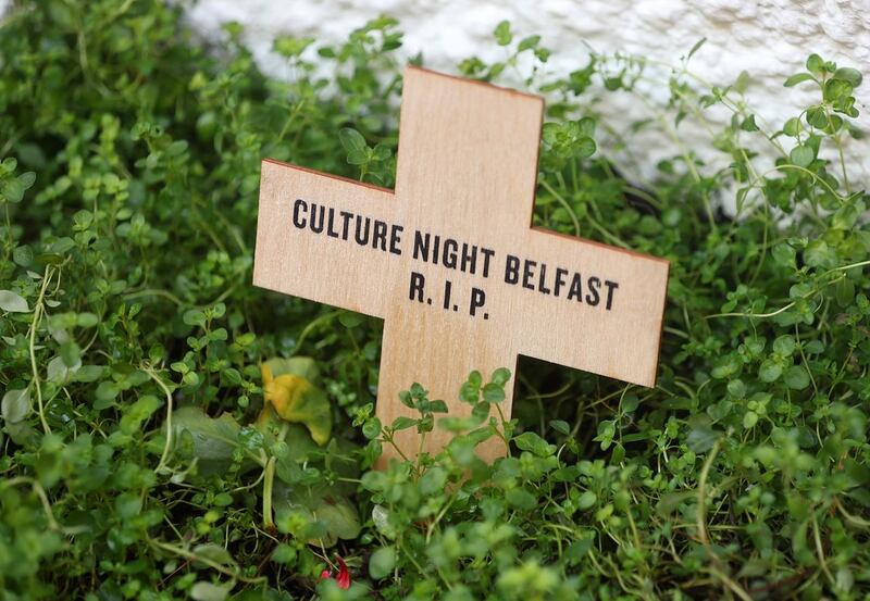 A cross in the Cathedral Quarter in Belfast