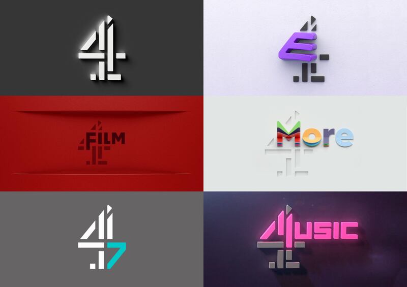 The new logos of Channel 4's stations