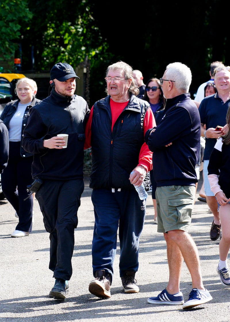 Gerald Cooper, one of the regulars on Clarkson’s Farm, arrives for the the opening of Jeremy Clarkson’s new pub