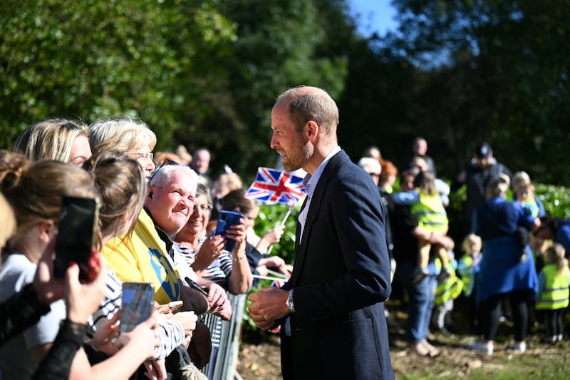 William speaks with wellwishers at Birtley Community Pool