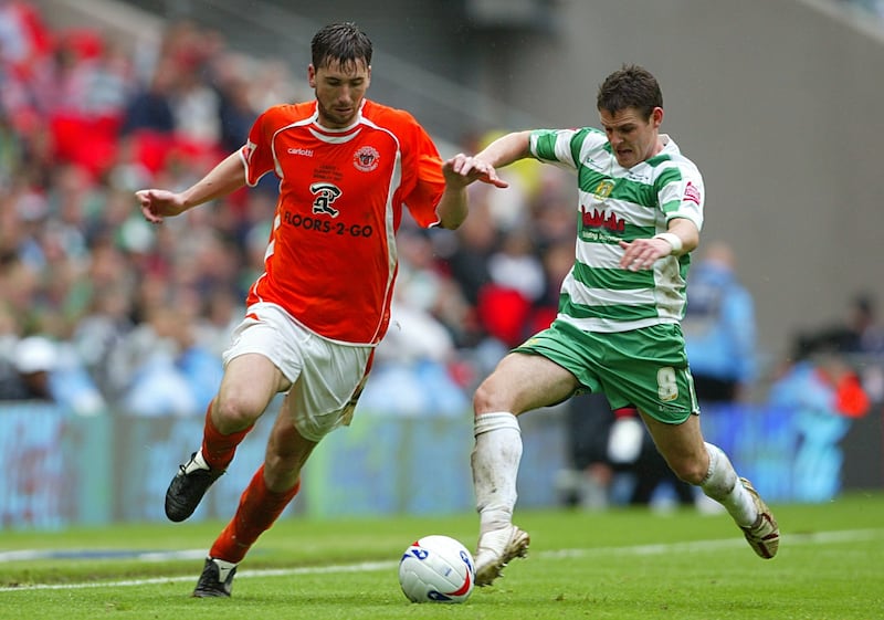 Anthony Barry played in Yeovil’s League One play-off final defeat by Blackpool in 2007