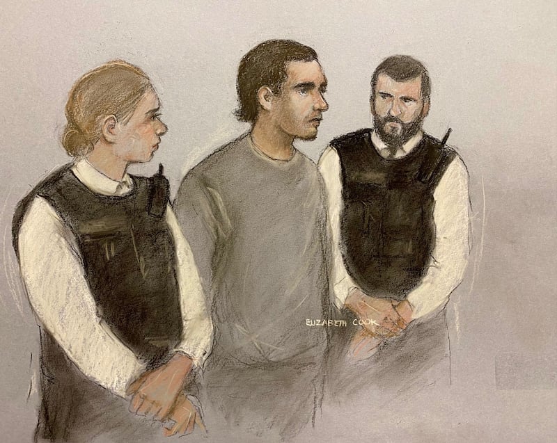 Daniel Khalife appearing at Westminster Magistrates’ Court during an earlier hearing