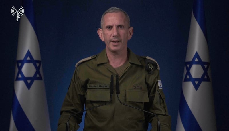 Spokesman Rear Admiral Daniel Hagari confirmed Israeli forces had attacked targets in Iran (Israel Defense Forces via AP)