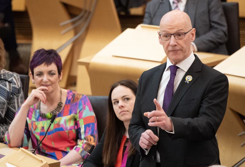 John Swinney during his debut First Minister’s Questions as First Minister on May 9