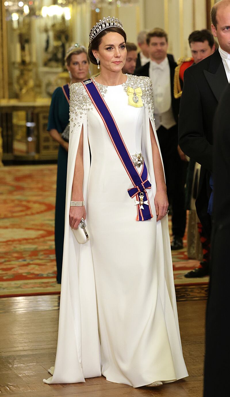 The Princess of Wales at the South African state banquet at Buckingham Palace in November 2022