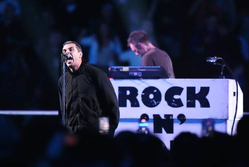 Liam Gallagher performing ahead of the IBF World Heavyweight bout at Wembley