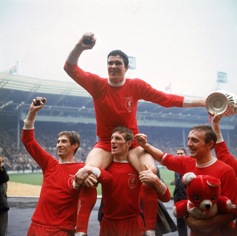 Liverpool captain Ron Yeats (top) lifted the club’s first FA Cup trophy in 1965