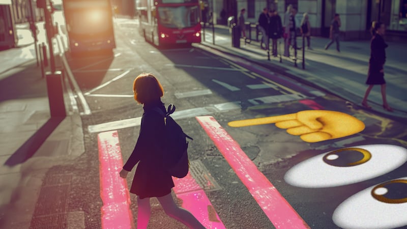 Undated handout illustrated image issued by Churchill Motor Insurance who have reimagined what roads could look like to help grab students’ attention away from their mobile phones.