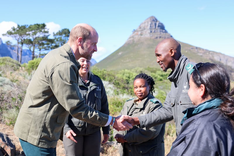 William met rangers and conservationists during a visit to Signal Hill, which is part of the wider Table Mountain National Park