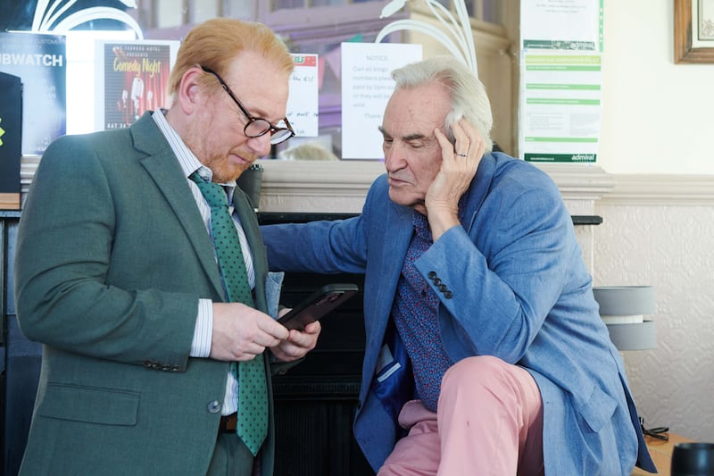 Adrian Scarborough and Larry Lamb in Gavin And Stacey: The Finale