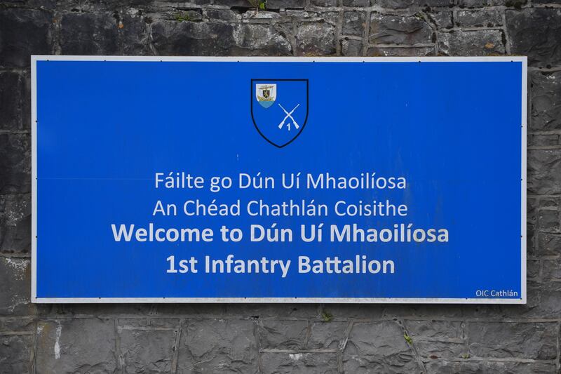 Signage at Renmore Barracks in Co Galway