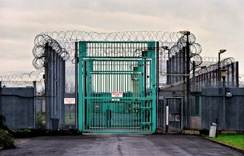 The Maze Prison's main gate and Tally Lodge, pictured in 1997