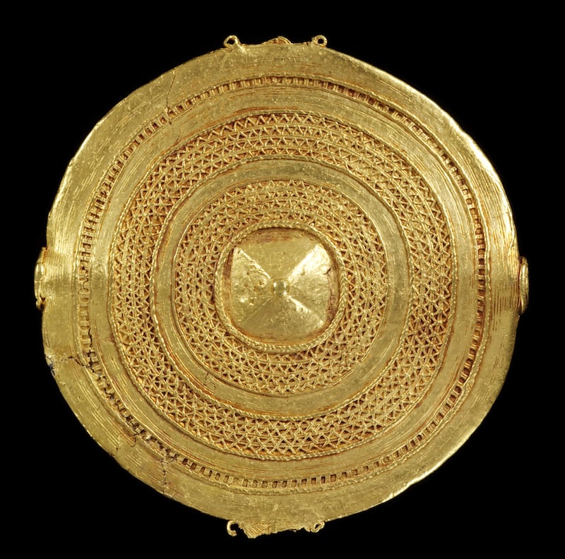 A cast gold badge which was among the selection of Asante gold taken from Ghana