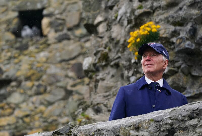Joe Biden at Carlingford Castle, Co Louth, last April