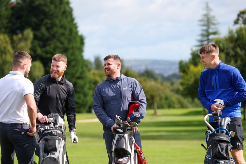 A charity golf  day in Memory of Hugh Russell at Fortwilliam Golf club in aid of Macmillan Cancer on Friday.
PICTURE COLM LENAGHAN