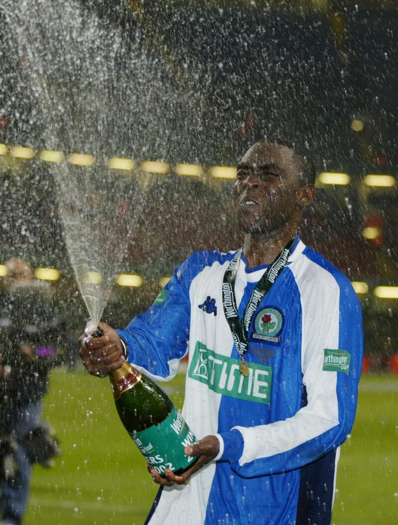 Andy Cole won the Worthington’s Cup with Blackburn