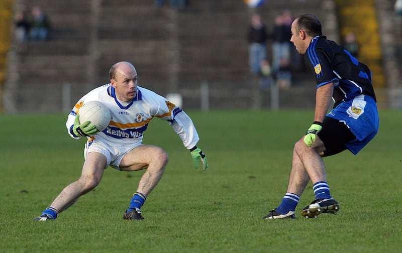 Errigal Ciaran's Peter Canavan tries to get past Ballinderry's Paul Wilson during the Ulster Club Championship match at Casement Park, Belfast on November 26 2006. Picture by Jonathan Porter&nbsp;