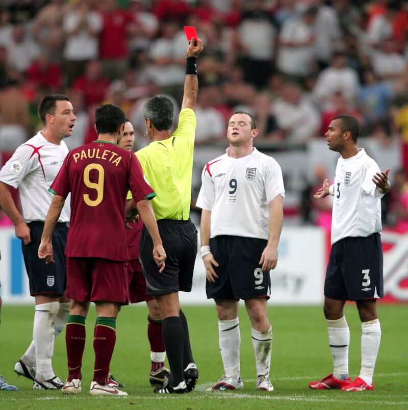 Rooney was sent off in England’s quarter-final defeat against Portugal