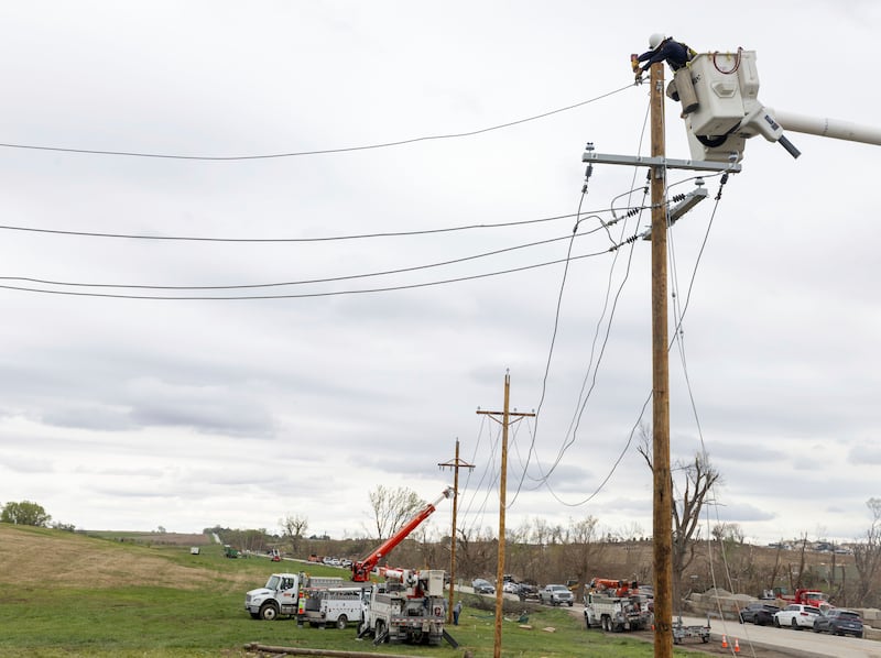 At least two people have died as a result of the storms (Chris Machian/Omaha World-Herald via AP)