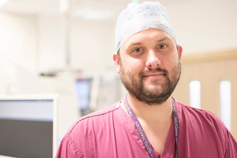 Ed Johnston is a Consultant Interventional Radiologist who is part-funded funded by The Royal Marsden Cancer Charity. RM Autumn 2023 shoot