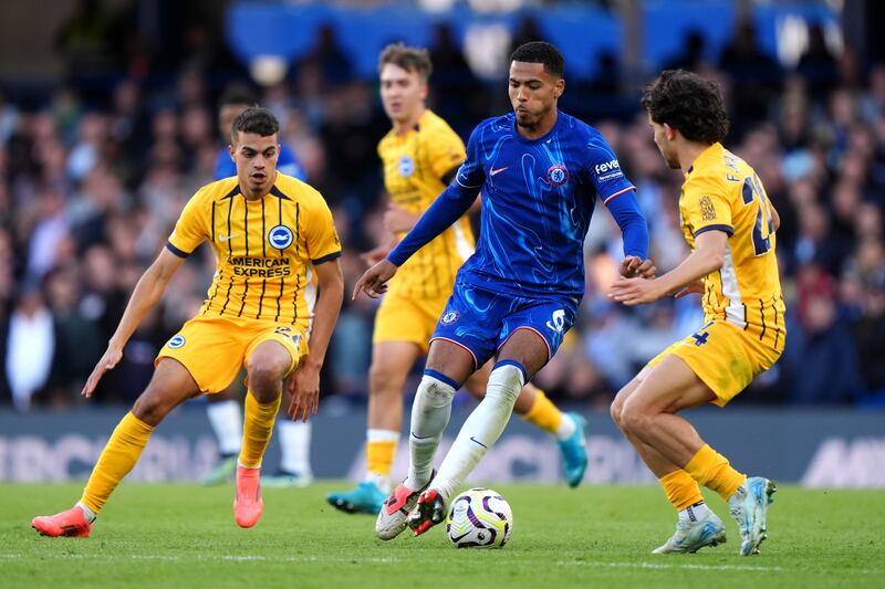 Levi Colwill (centre) has impressed with Chelsea this season