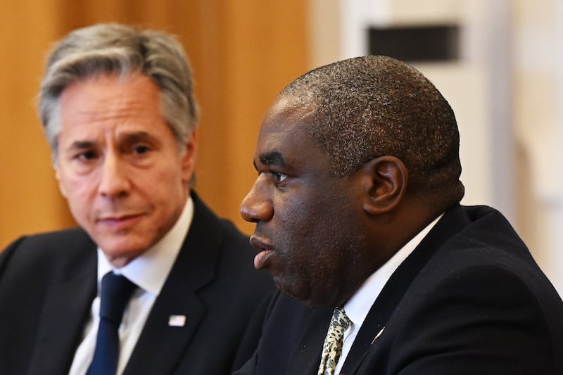 Antony Blinken, left, and David Lammy announced further financial support for Ukraine