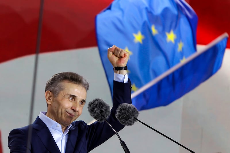 Billionaire Bidzina Ivanishvili, leader of the Georgian Dream party (Shakh Aivazov/AP)