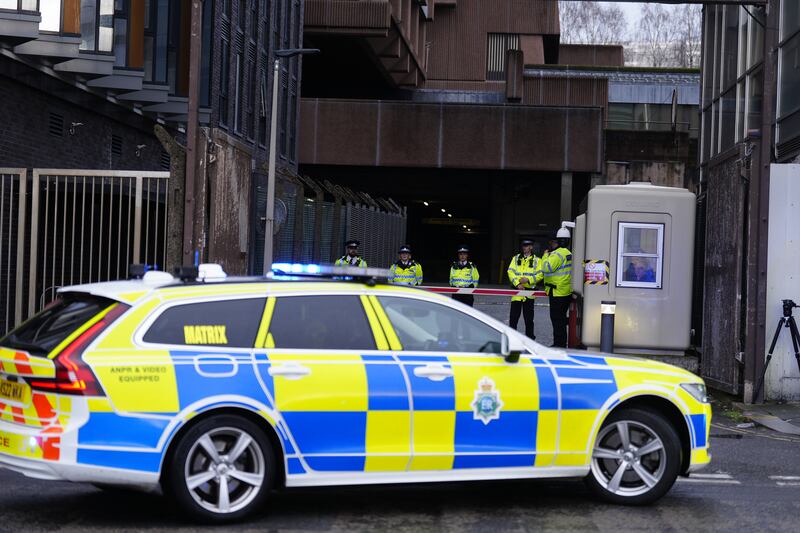 Police escorting a prison van believed to contain Axel Rudakubana to Liverpool Crown Court on Thursday morning