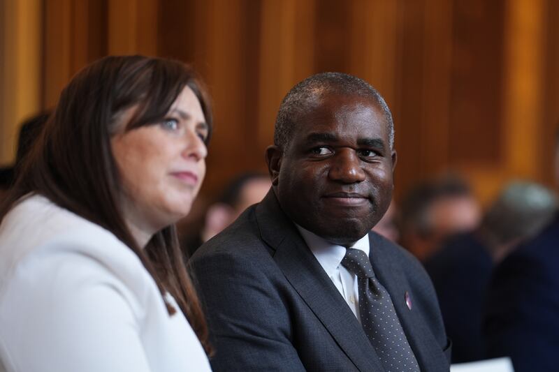 Foreign Secretary David Lammy with Israeli ambassador to the UK Tzipi Hotovely at the Foreign Office Holocaust Memorial Day event