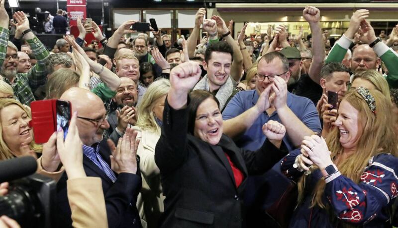 Sinn Fein leader Mary Lou McDonald upon learning she&#39;d been elected following the Irish General Election count last Sunday. Picture by Niall Carson/PA Wire 