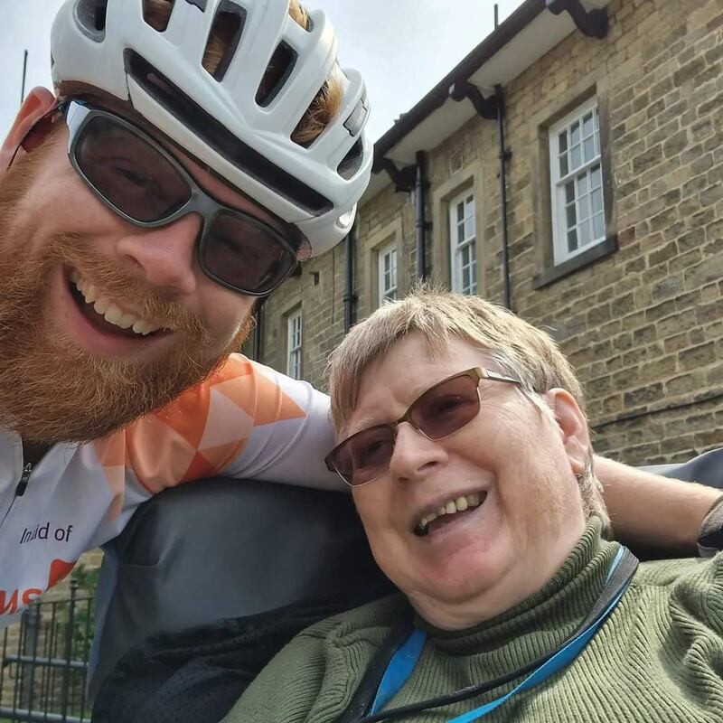 Anthony Butcher and his mother, Teresa, who has MS.