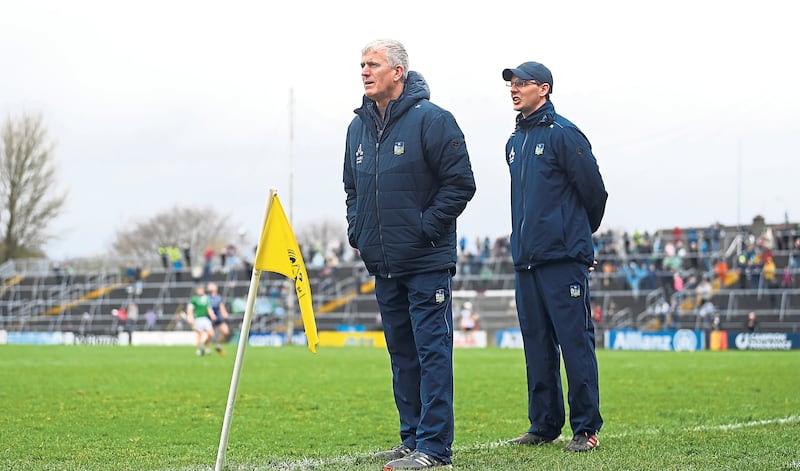 Limerick manager John Kiely (left) and coach Paul Kinnerk. Photo by Stephen McCarthy/Sportsfile