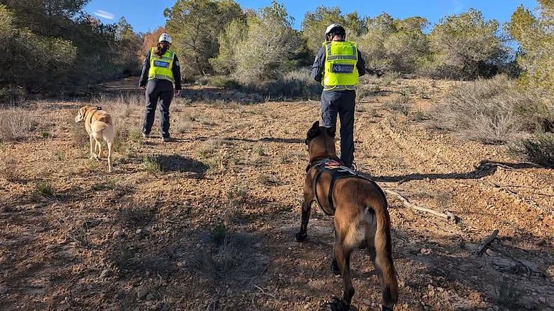 Undated handout photo issued by K9 Search and Rescue of their members of their Northern Ireland team who travelled to Alicante in Spain to help in the search for missing Belfast man John George