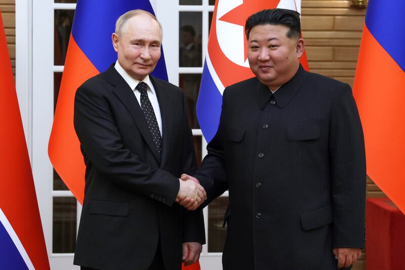 The two countries are presenting a united front (Sputnik, Kremlin Pool Photo via AP)