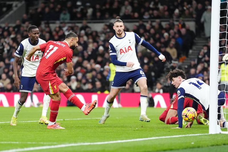 Salah (left) has scored 17 goals and produced 13 assists in the Premier League so far this season