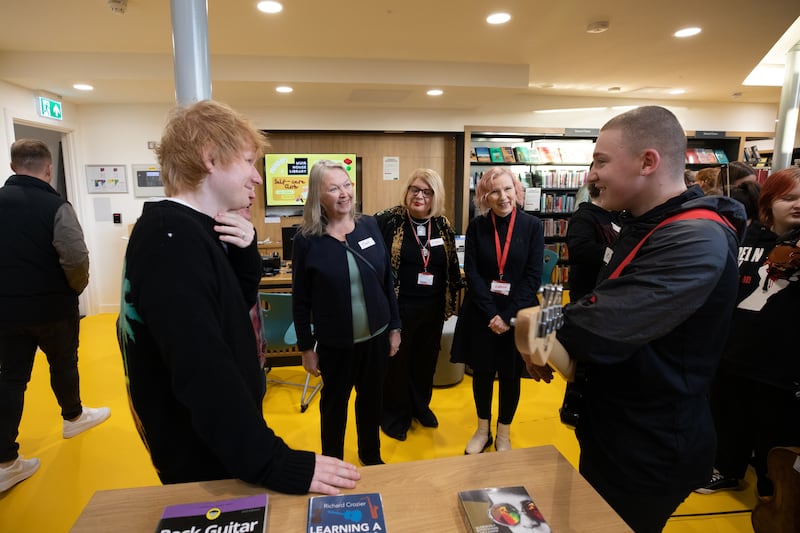 Ed Sheeran meets with representatives of the Tinderbox Collective.