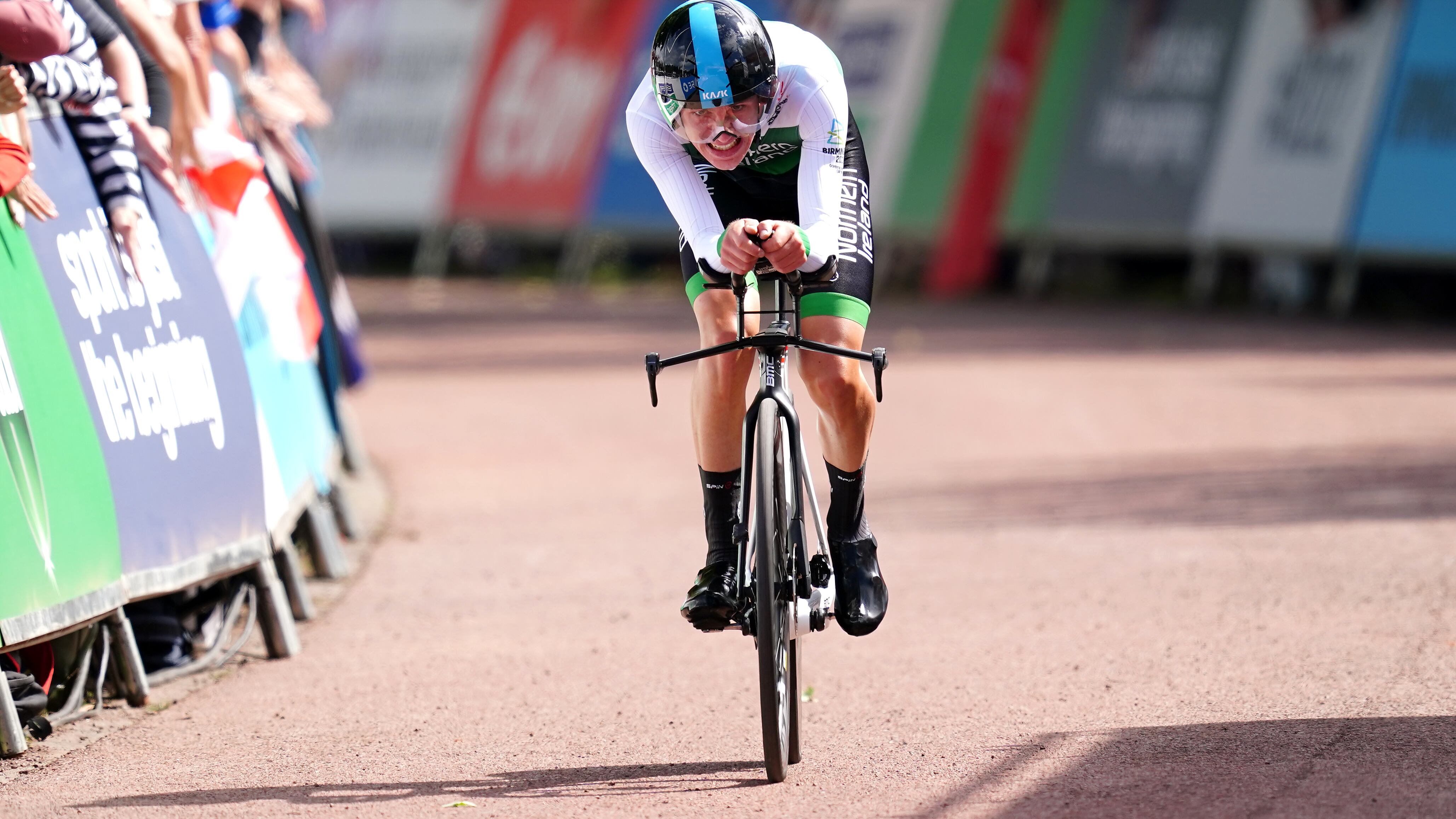 Northern Ireland's Darren Rafferty at the end of the Men's Individual Time Trial Final at West Park in Wolverhampton on day seven of the 2022 Commonwealth Games. Picture date: Thursday August 4, 2022.