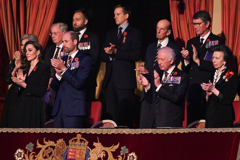 Members of the royal family watched from the royal box on Saturday evening