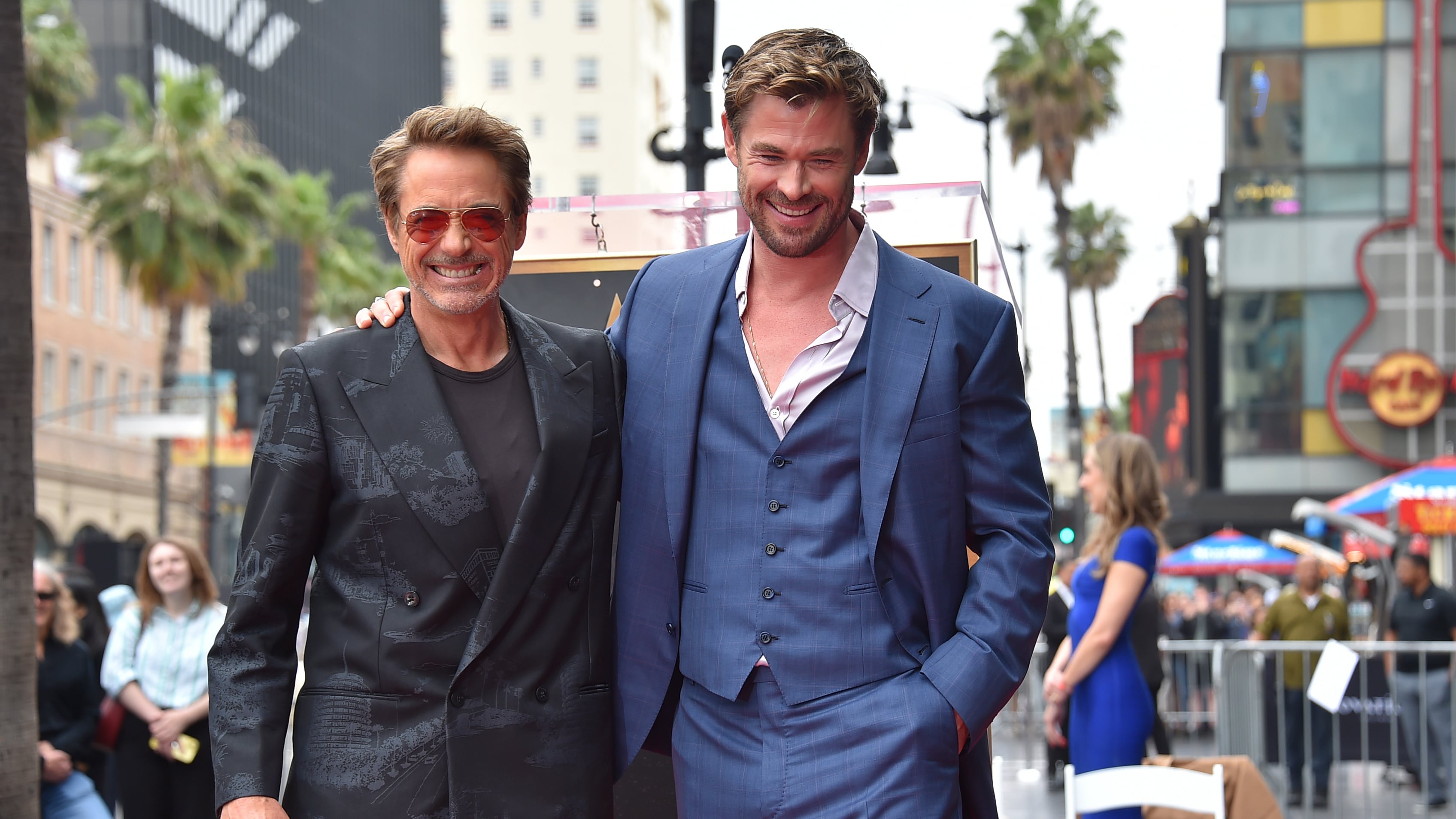 Robert Downey Jr and Chris Hemsworth attend the ceremony (Jordan Strauss/Invision/AP)