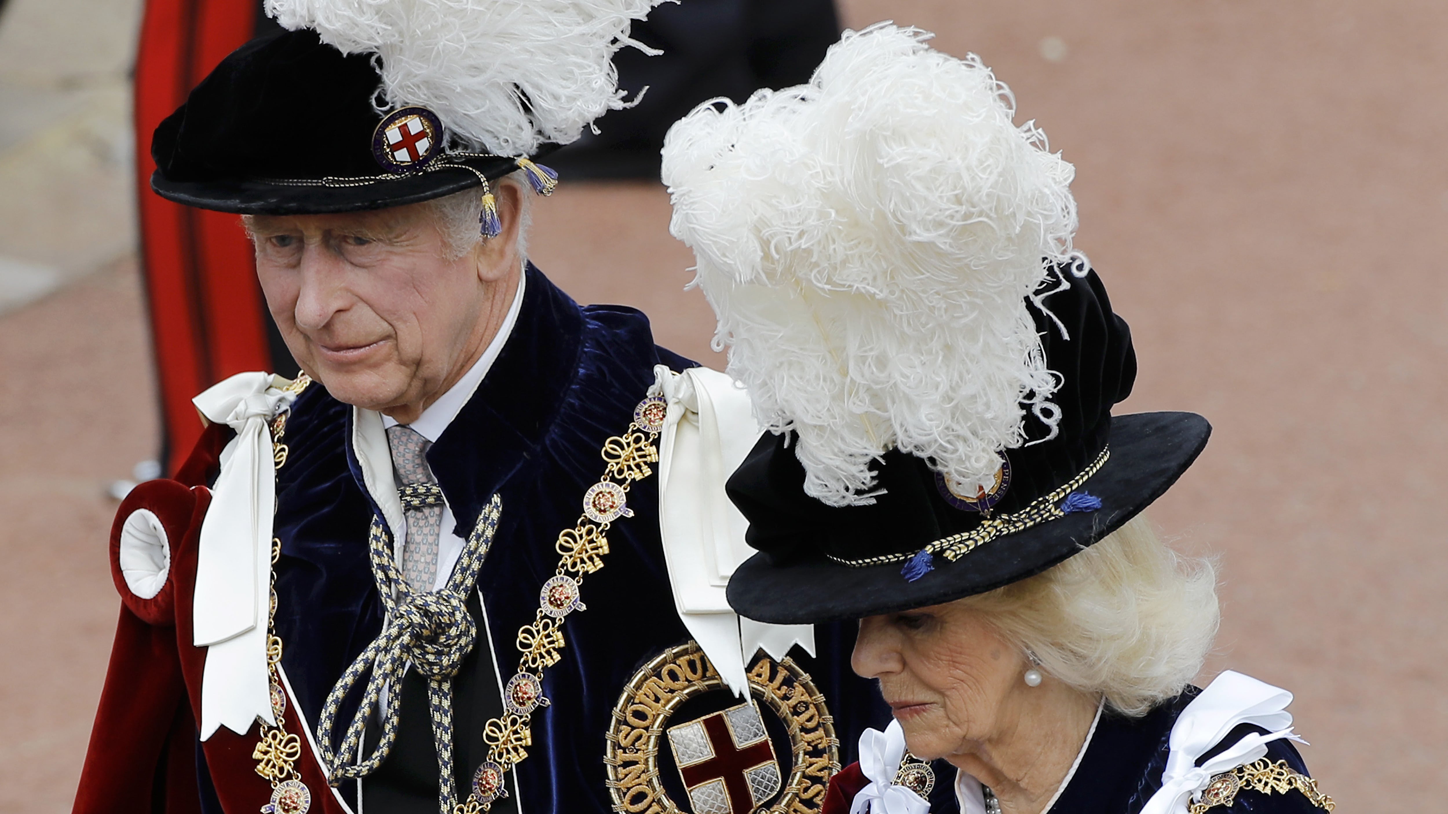 Charles and Camilla attending the annual Order of the Garter Service last year