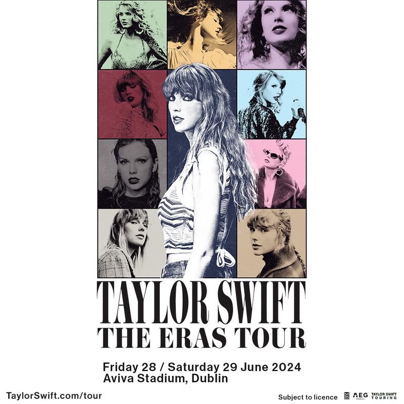 Taylor Swift has announced two Dublin dates her The Eras Tour next year