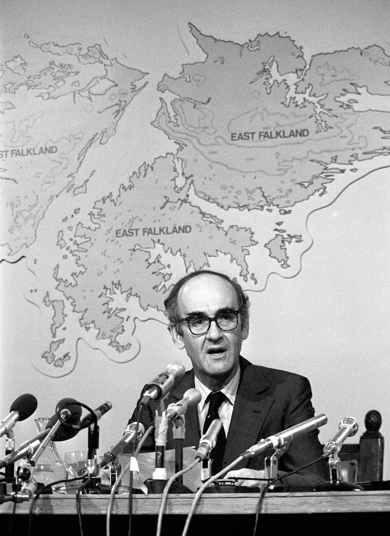 Sir John Nott was defence secretary during the Falklands War