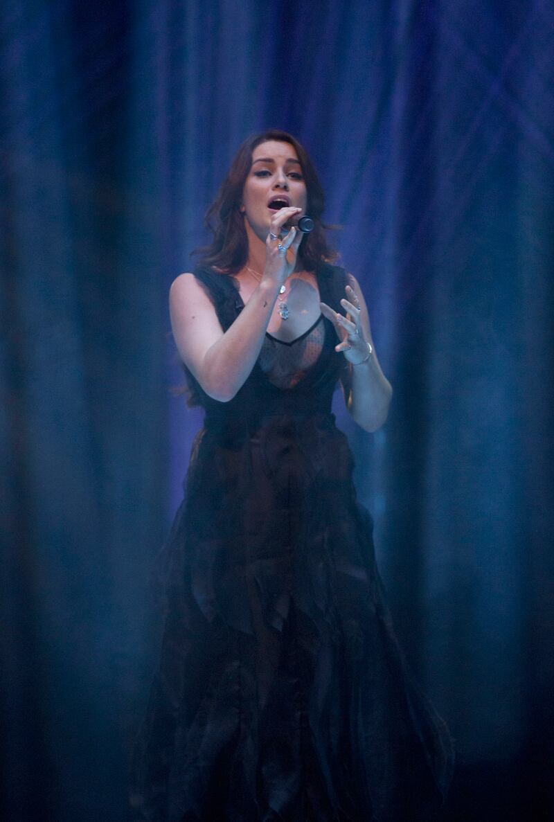 Lucie Jones performing the UK's Eurovision song (Isabel Infantes/PA)