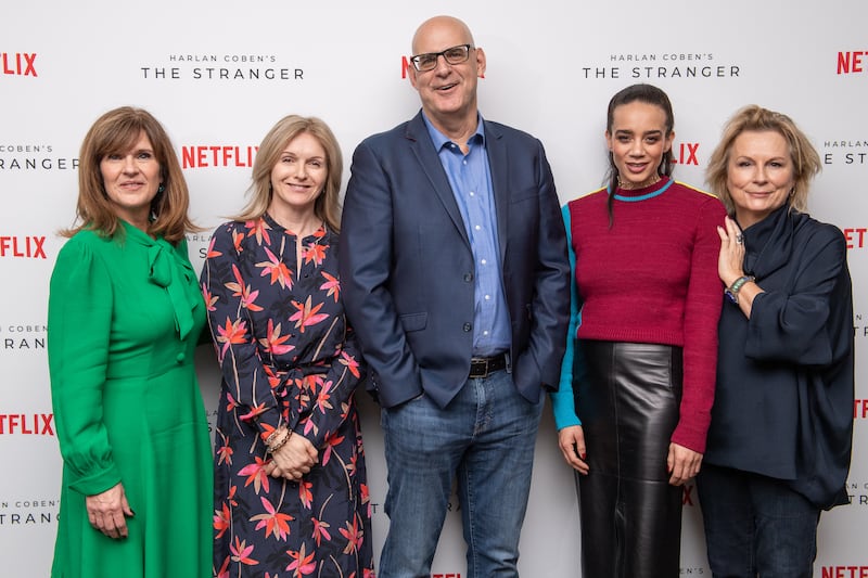 Siobhan Finneran, Dervla Kirwan, Harlan Coben, Hannah John-Kamen and Jennifer Saunders, at the press screening for The Stranger