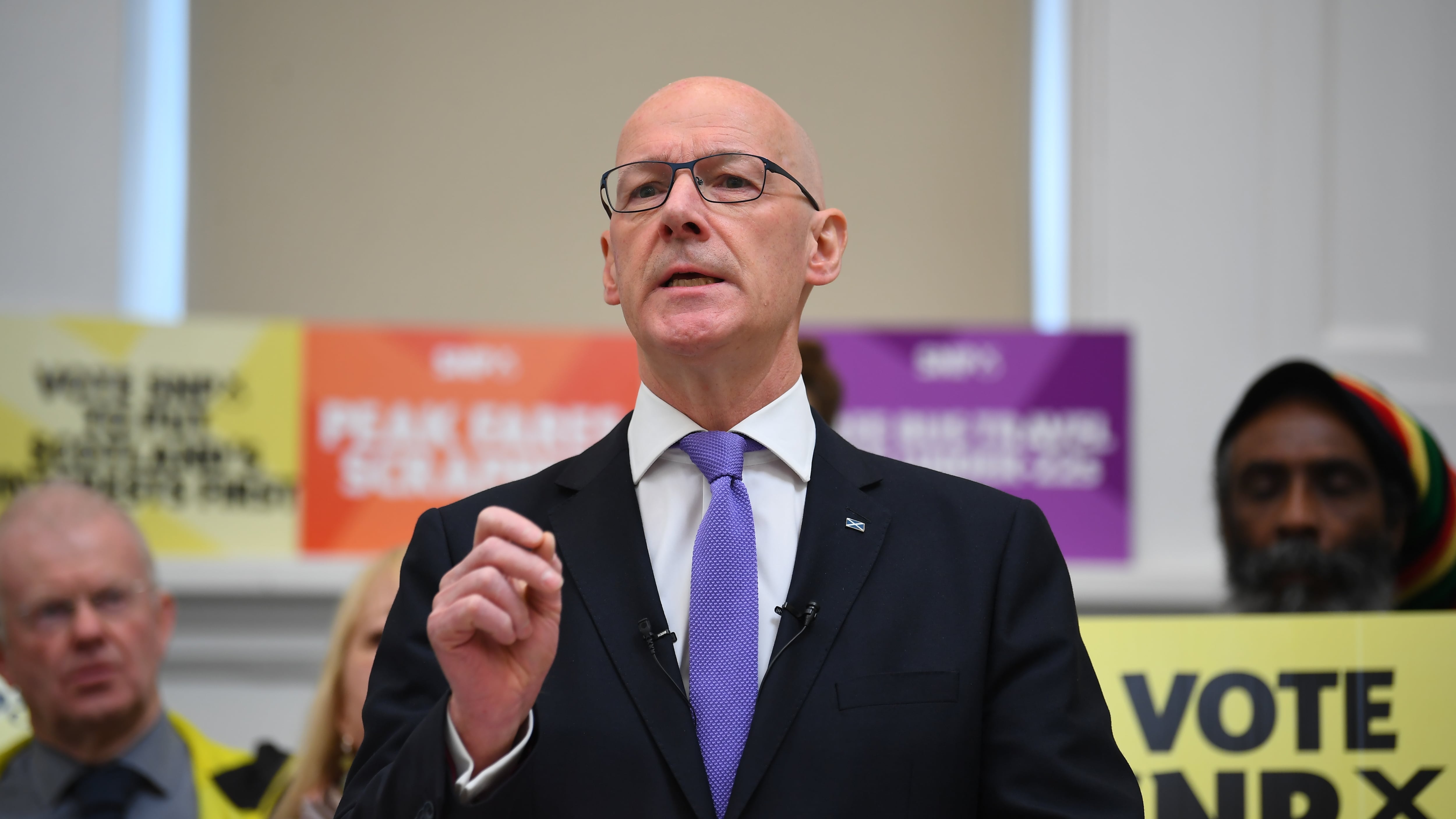 First Minister John Swinney has focused on the NHS as he prepares to set out the SNP manifesto