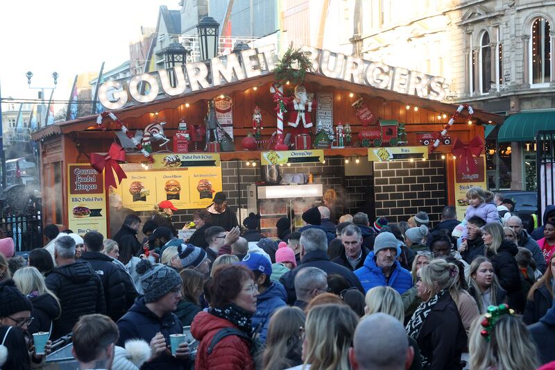 Belfast Christmas Market reopens after closing on Saturday because of Storm Darragh. PICTURE: MAL MCCANN