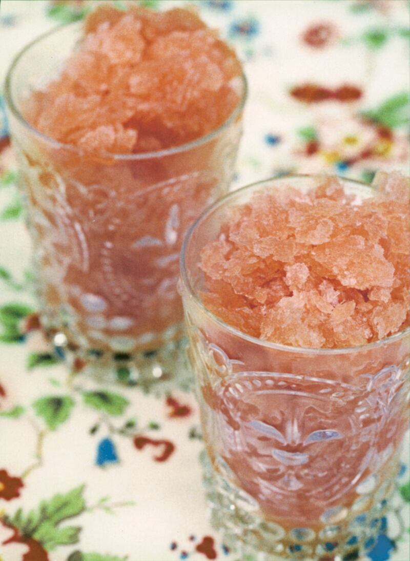 Ruby grapefruit and Campari granita from Crazy Water, Pickled Lemons