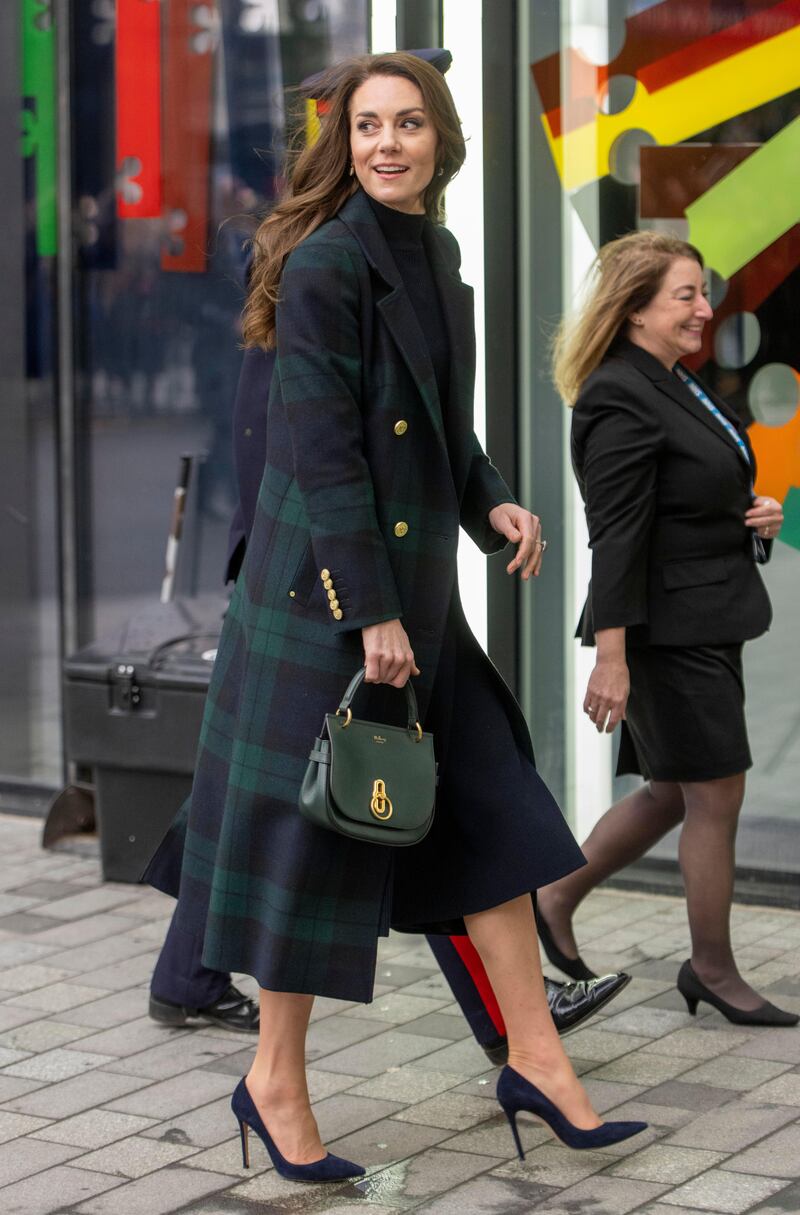 The Princess of Wales opts for a chic blue and green tartan for her jackets