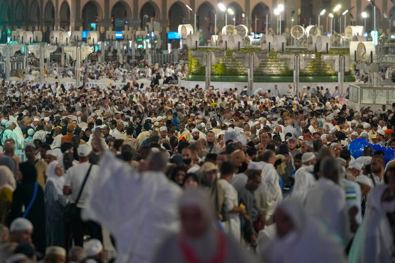 Muslim pilgrims took part in prayers at the Grand Mosque (AP)